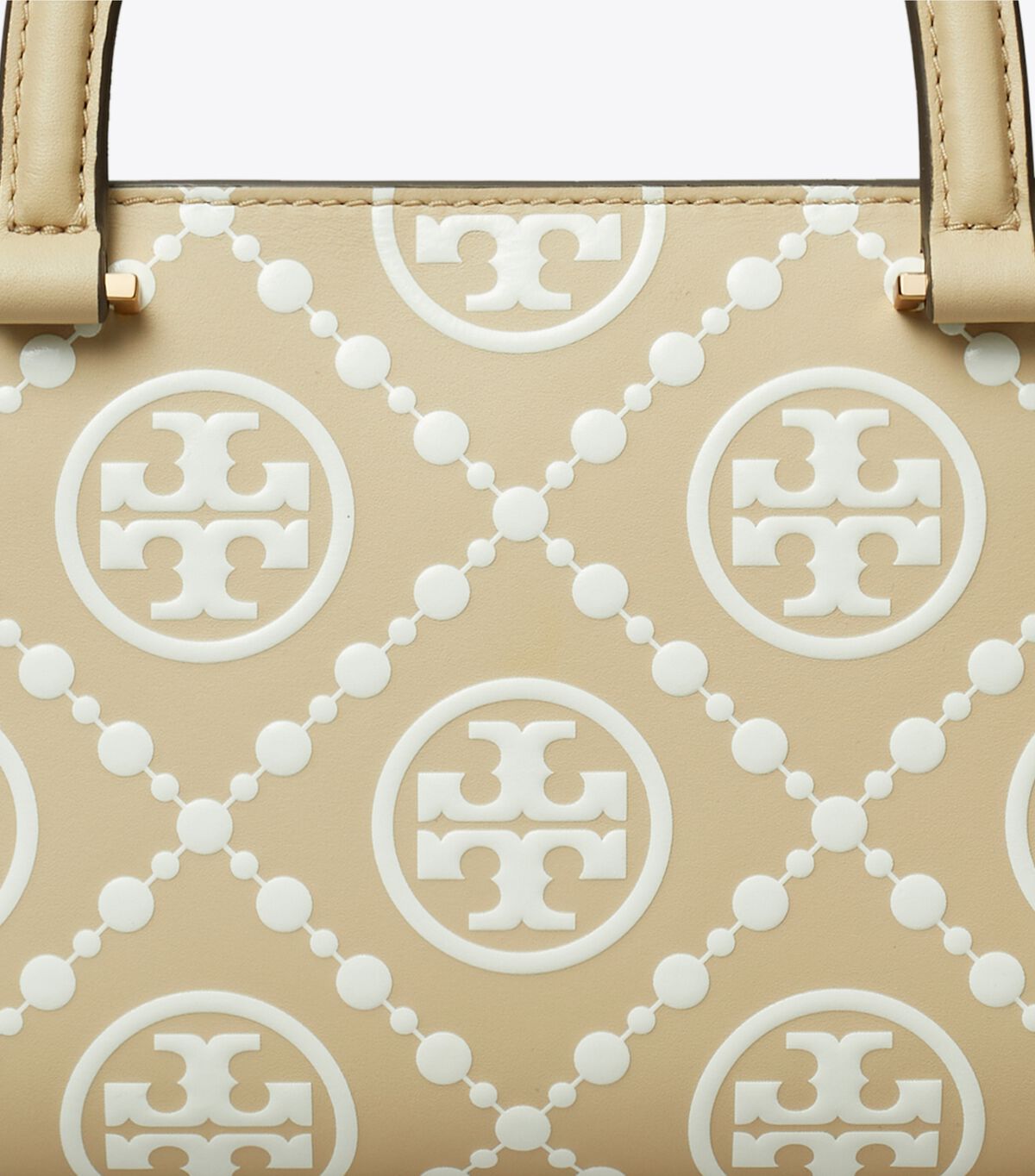 tory burch t monogram contrast embossed small east west tote