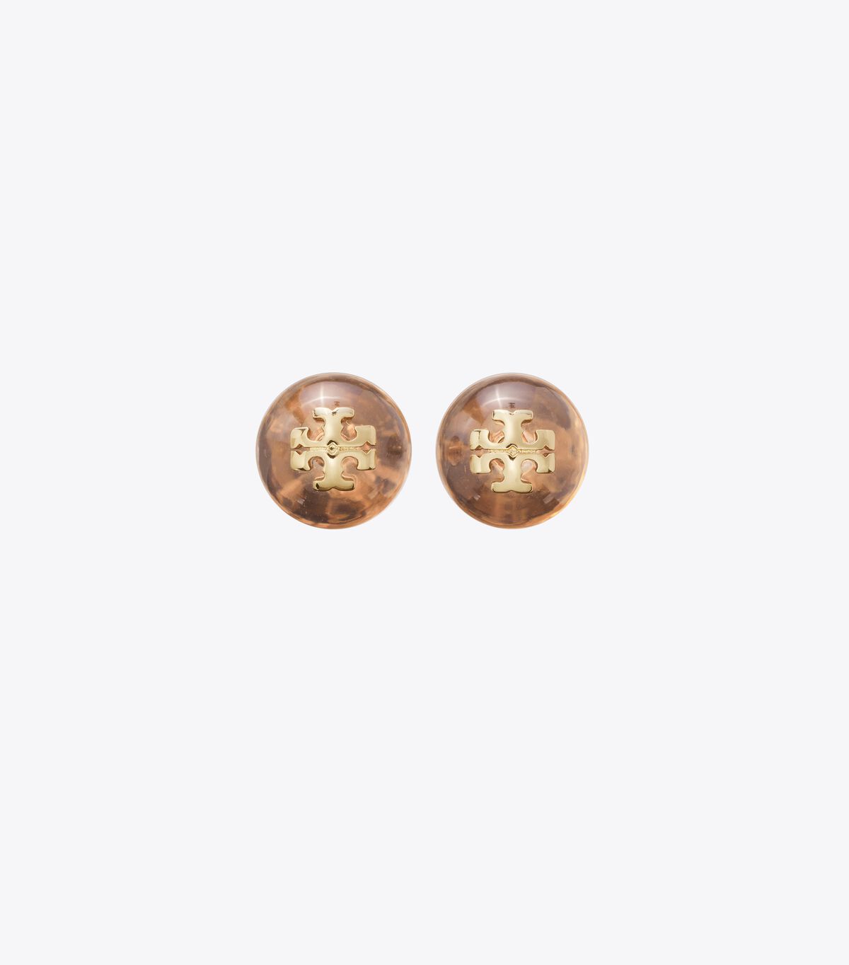 tory burch resin logo stud earring