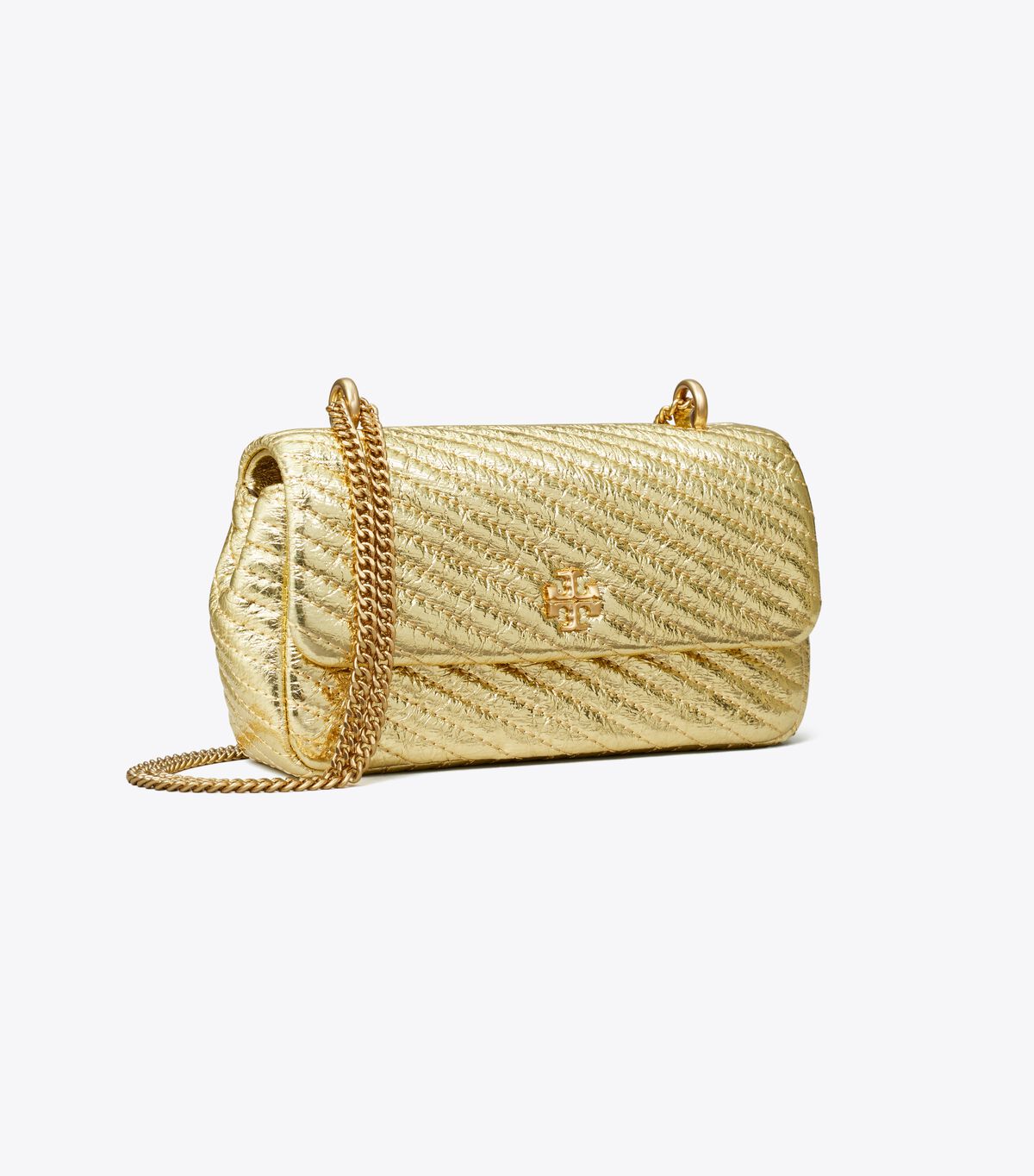 tory burch mini kira metallic moto quilt flap bag