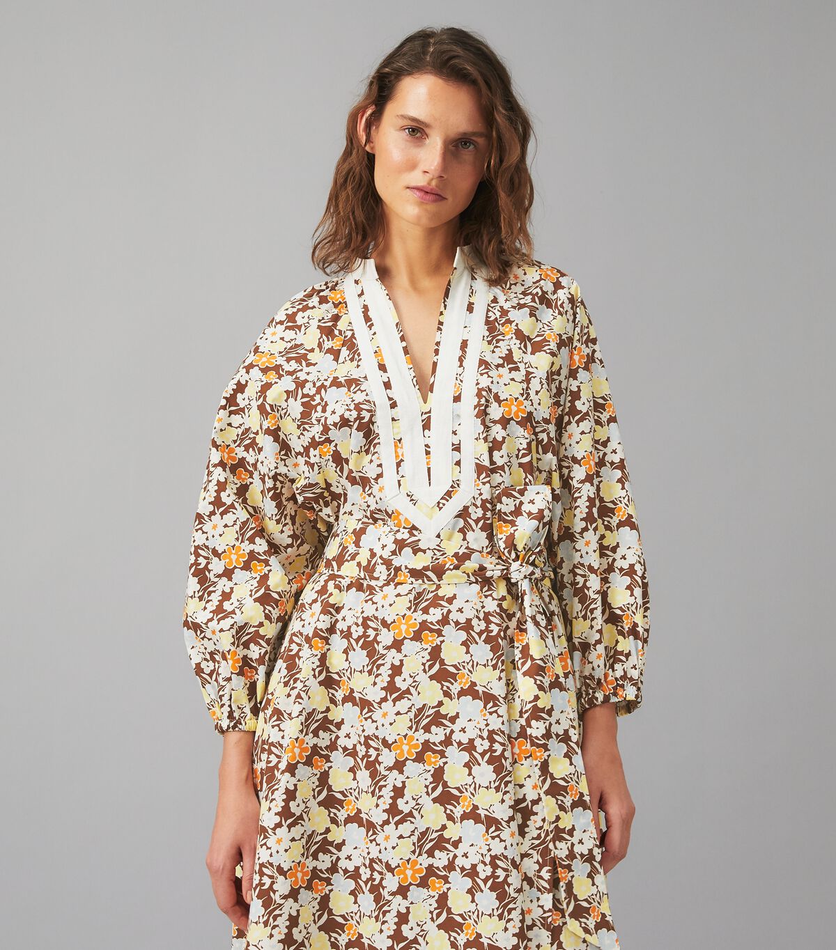 tory burch printed balloon sleeve dress