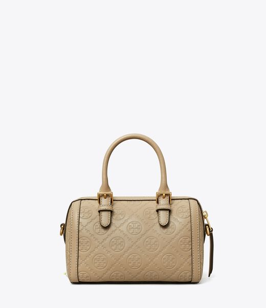 tory burch petite t monogram leather barrel bag
