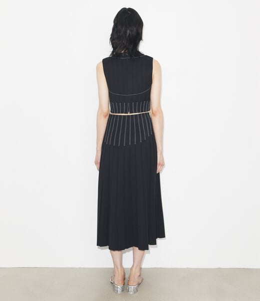 tory burch wool twill pleated skirt