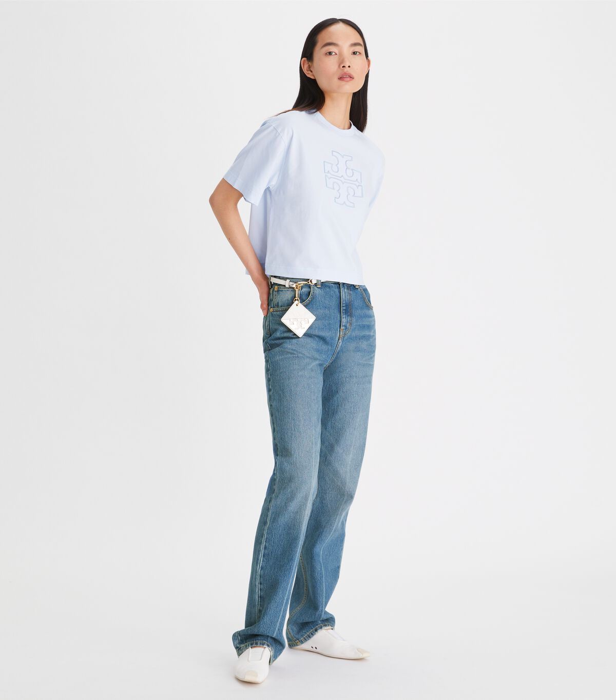 tory burch relaxed logo t shirt