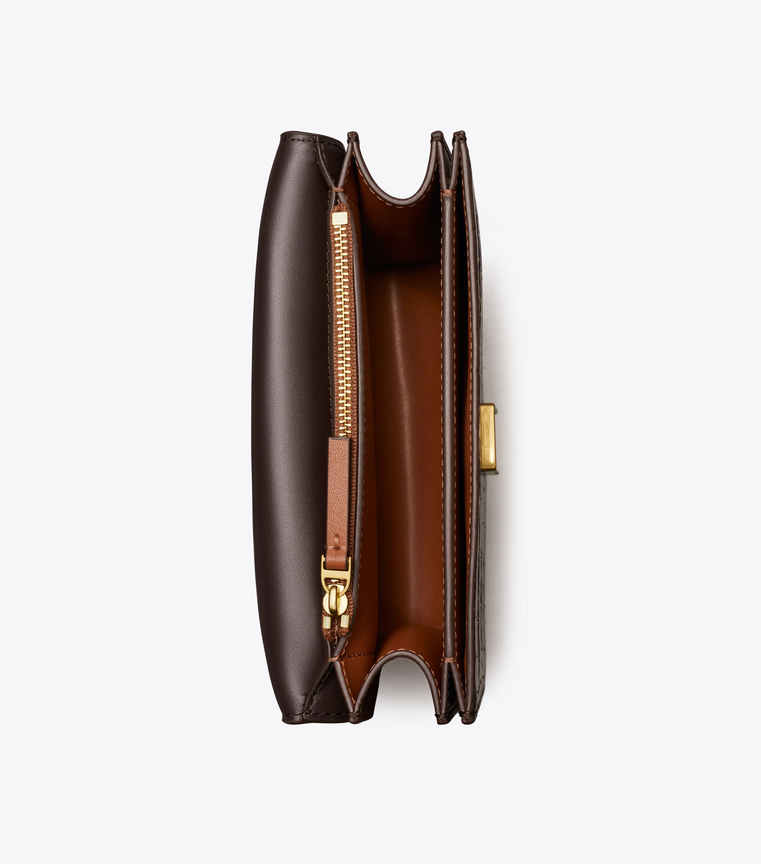 Small Eleanor Embossed Bag, Dark Mahogany | Tory Burch KW