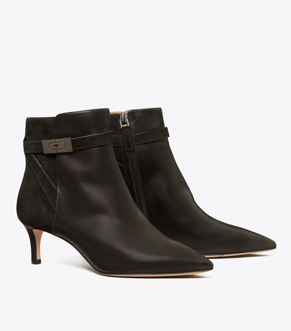 T Hardware Mixed-Materials Ankle Boot
