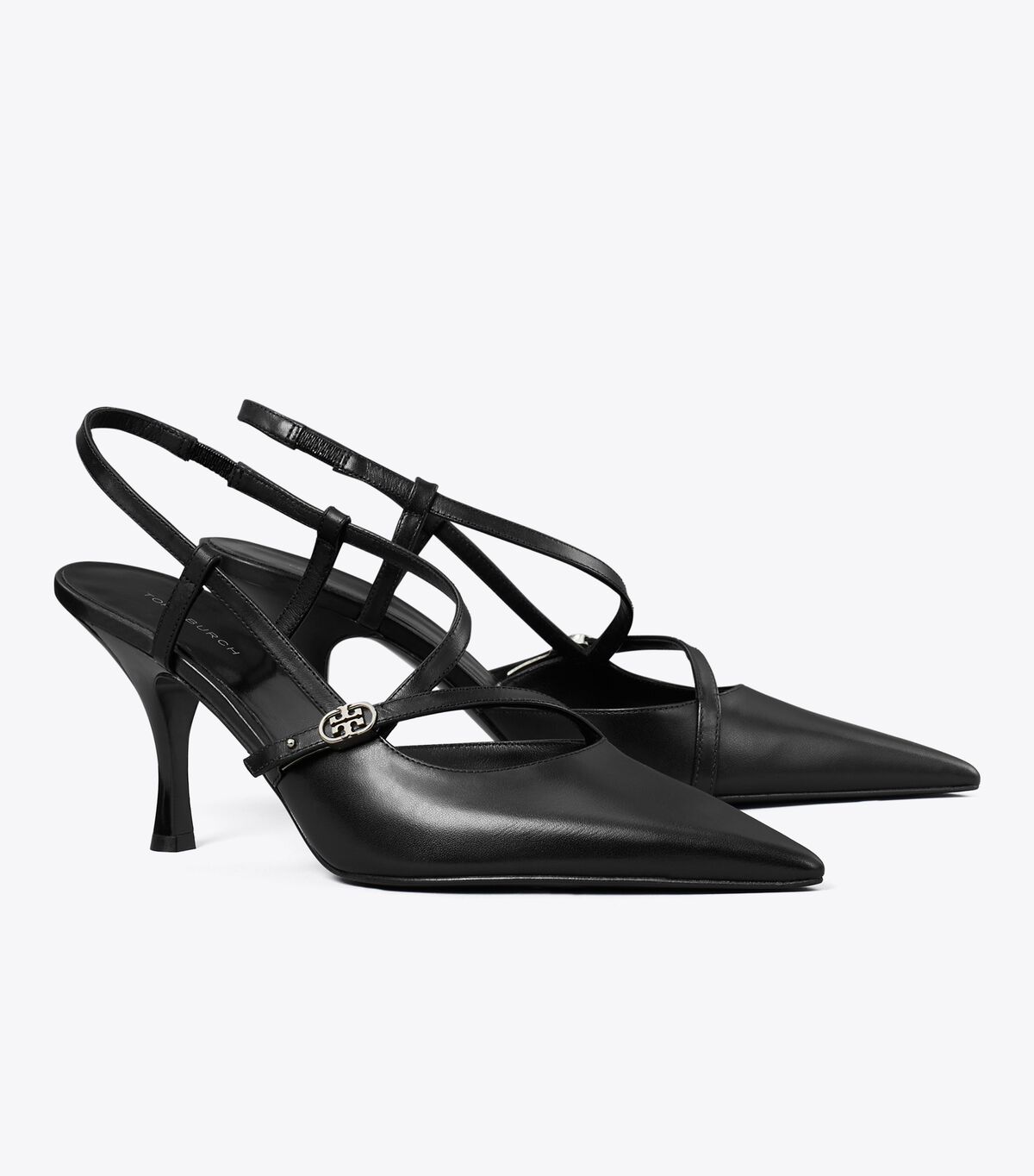 tory burch حذاء بإبزيم مزدوج على شكل حرف t