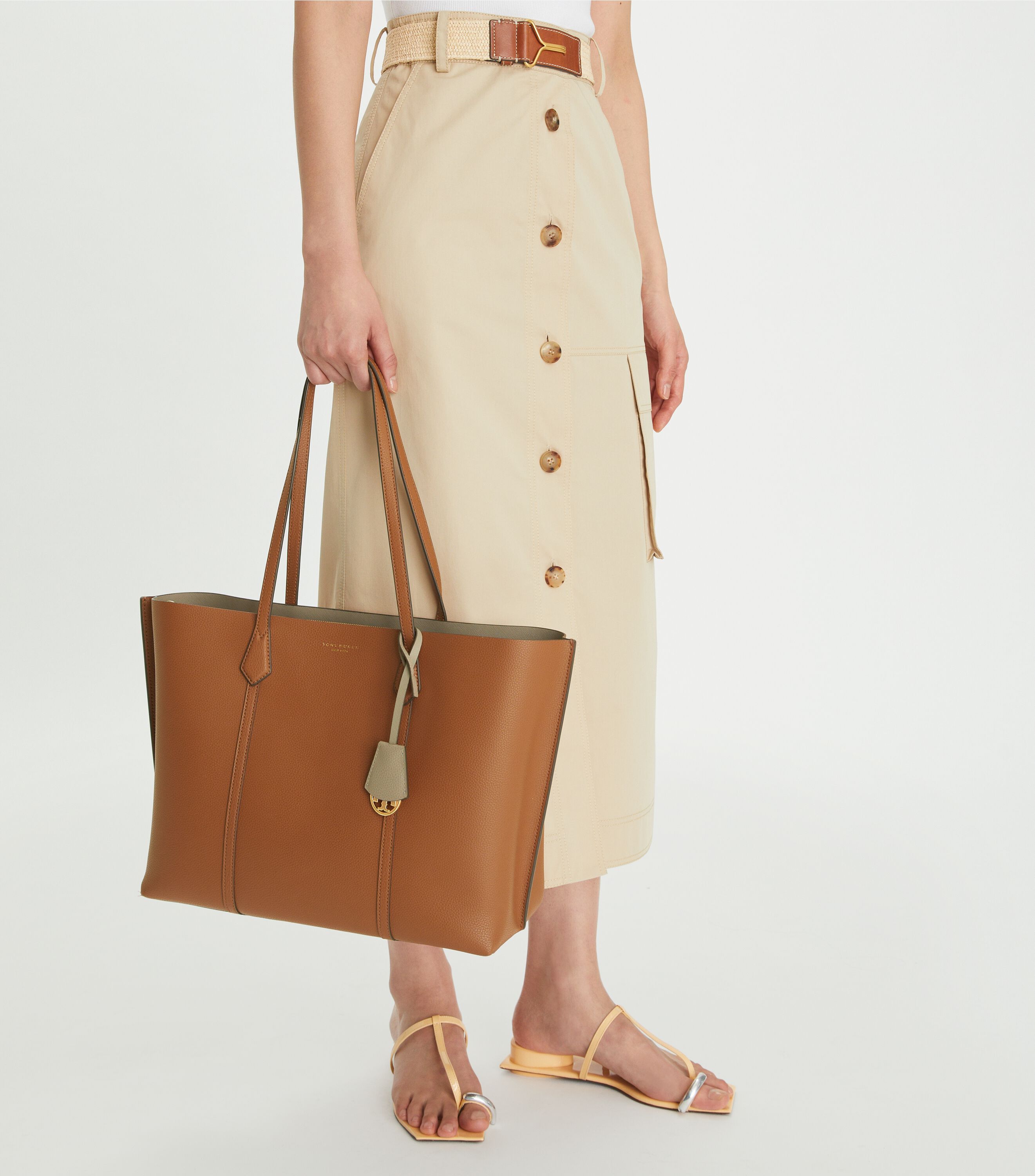Tory burch perry medium leather tote top