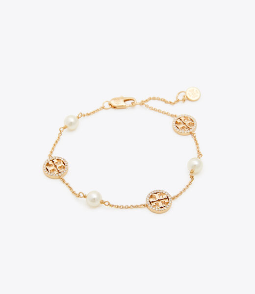 Crystal Pearl Logo Bracelet