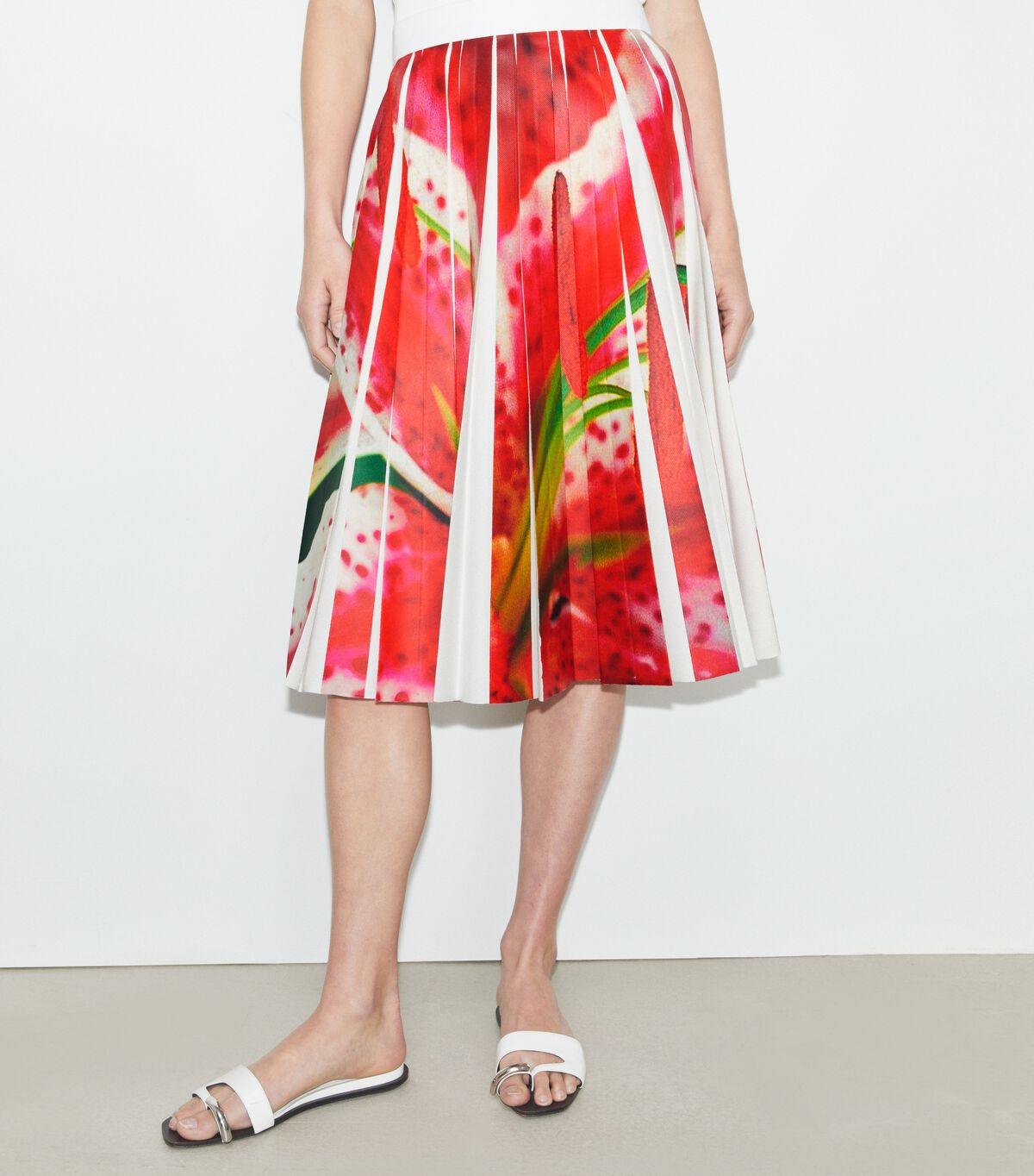 tory burch printed twill skirt