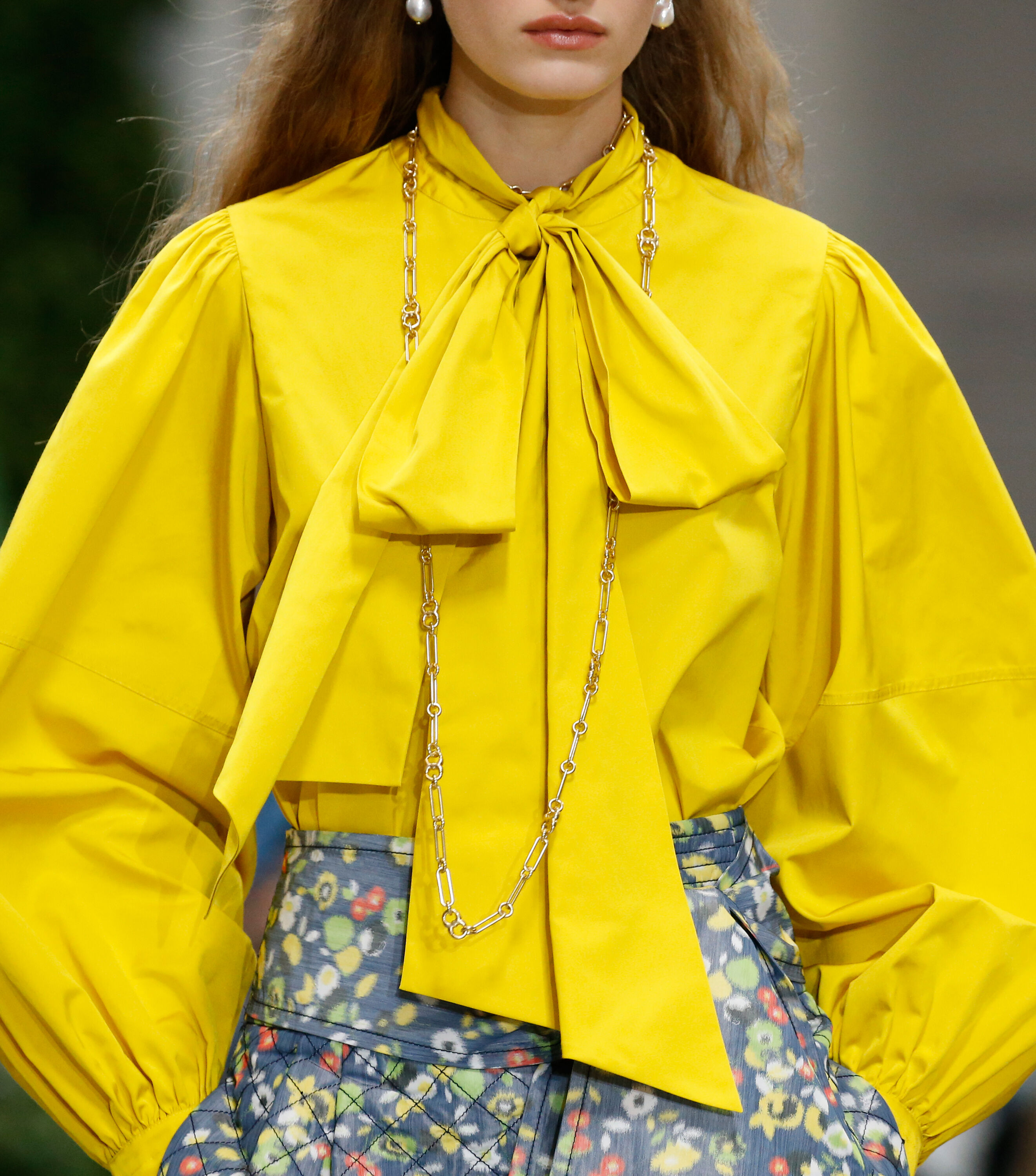 Taffeta Bow Blouse, Flaming Yellow | Tory Burch KW