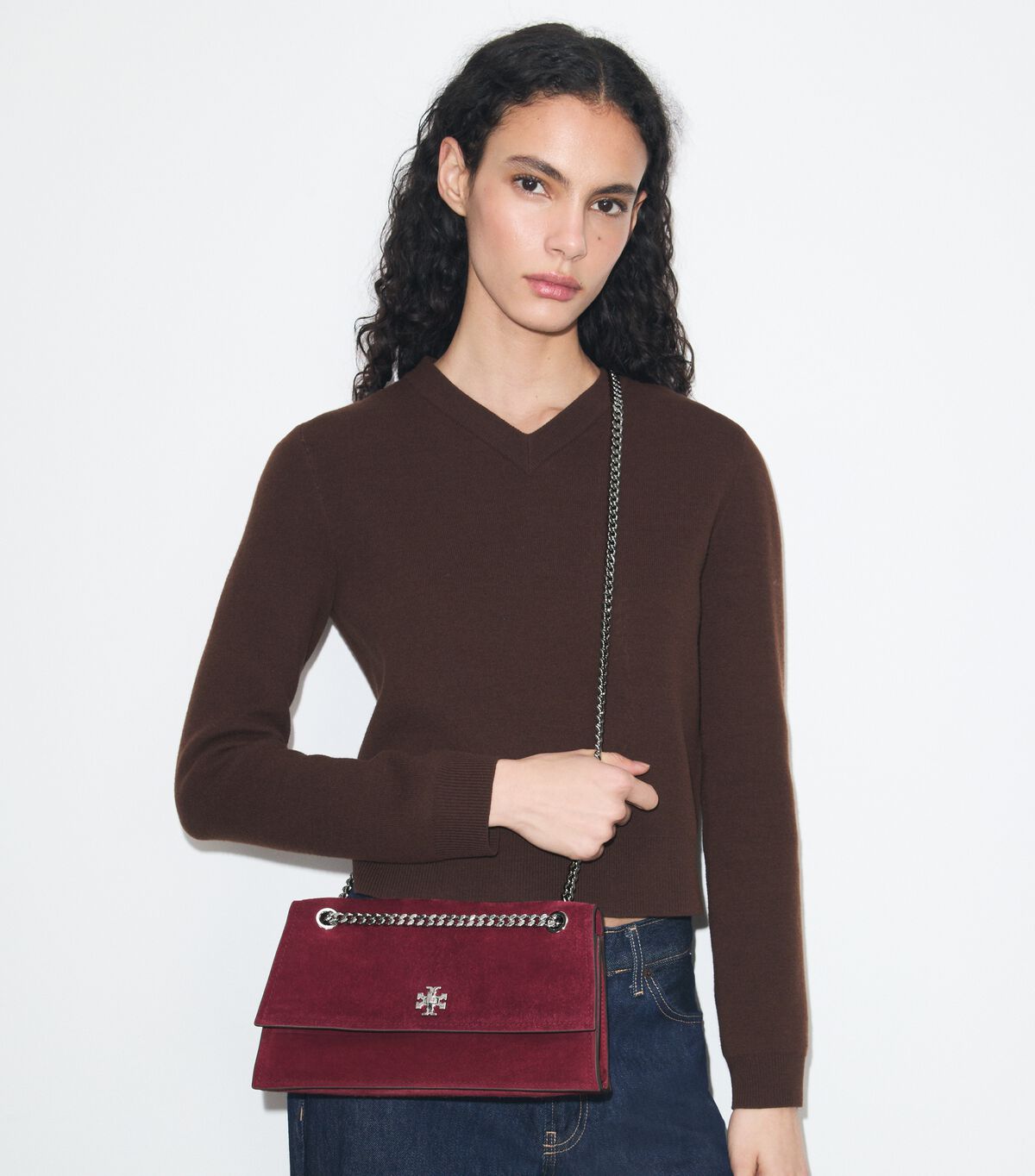 Kira Turnlock Suede Shoulder Bag tory burch kira turnlock suede shoulder bag