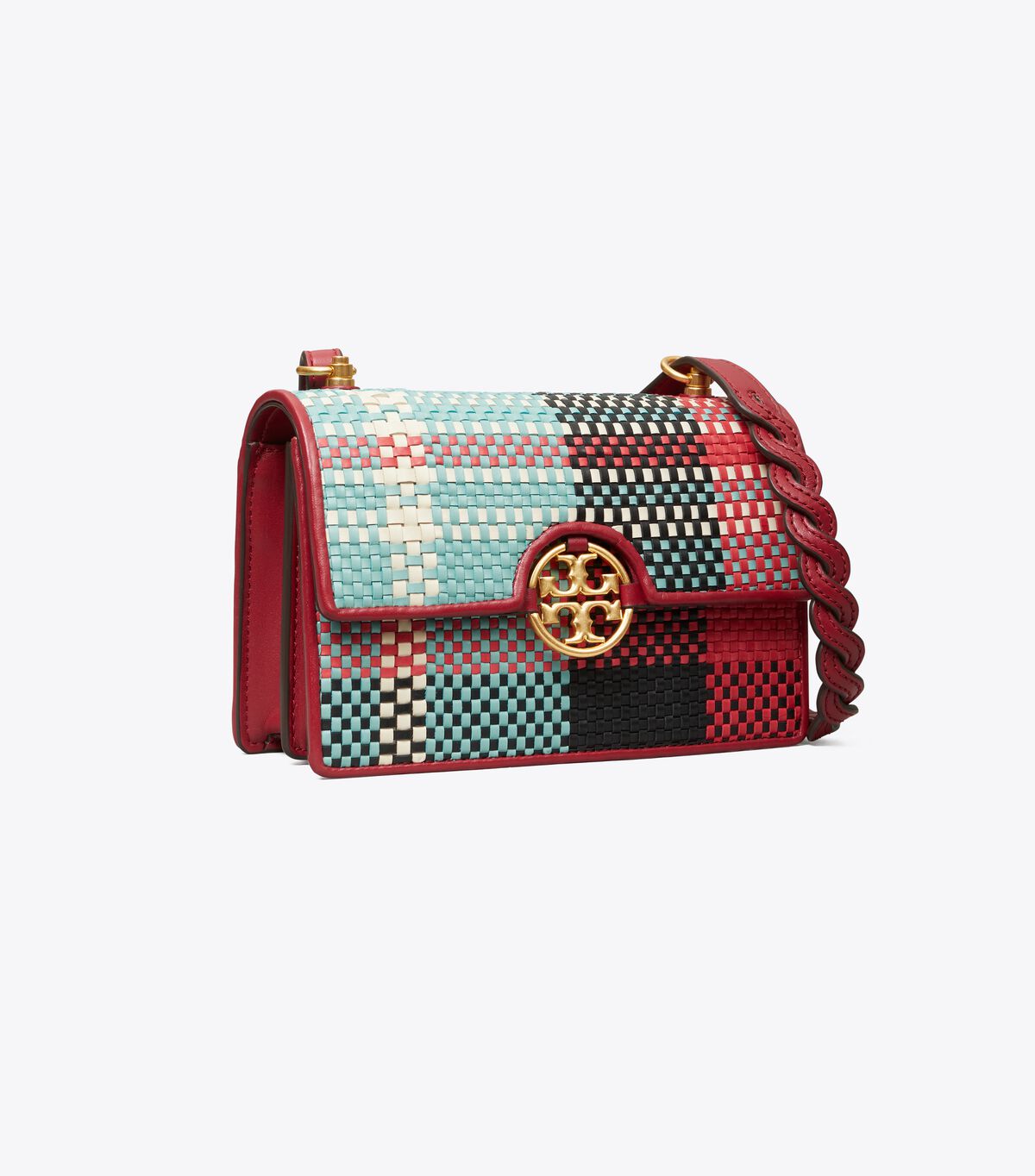tory burch miller woven plaid mini bag