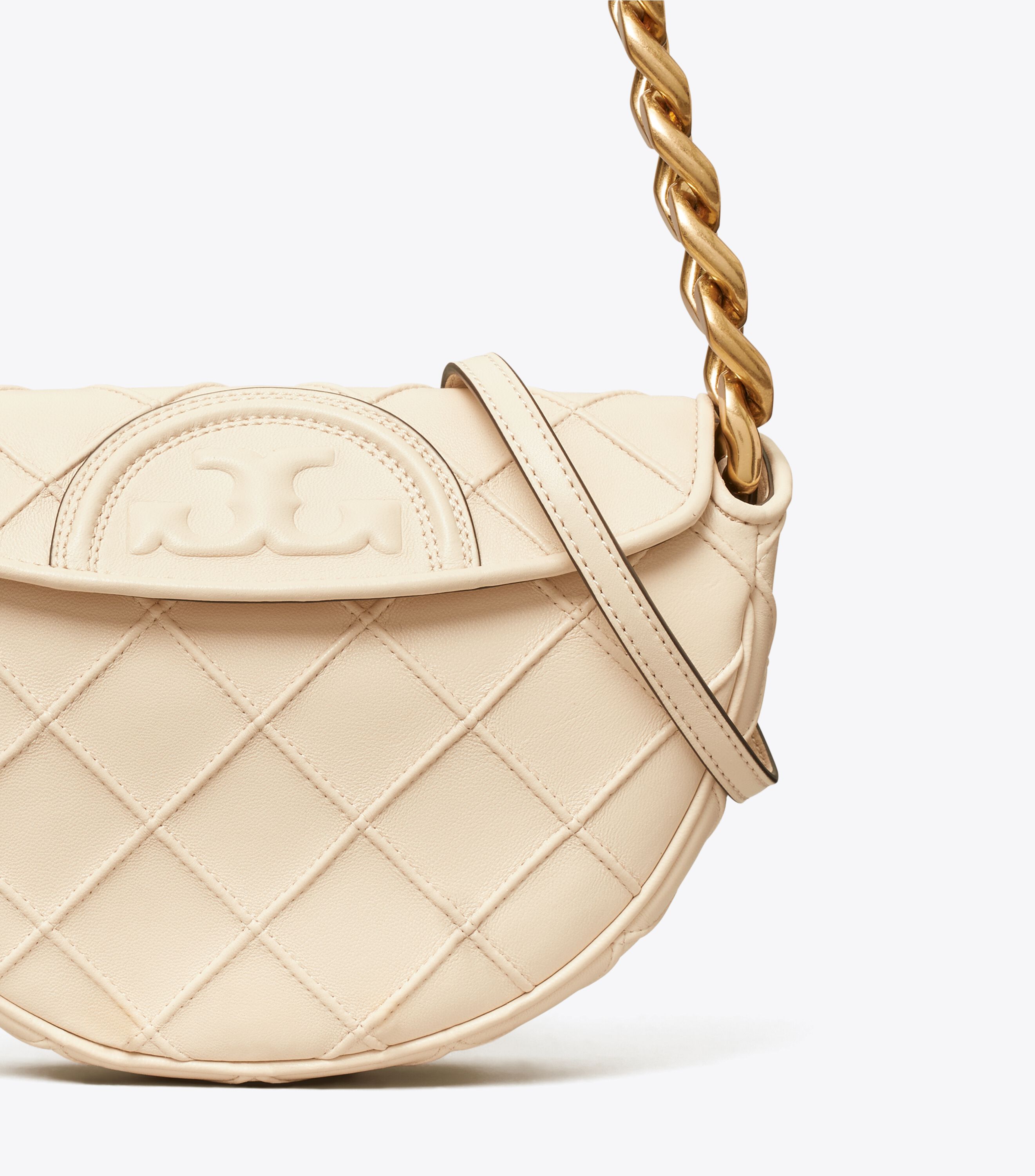 Mini Fleming Soft Crescent Bag, New Cream | Tory Burch KW