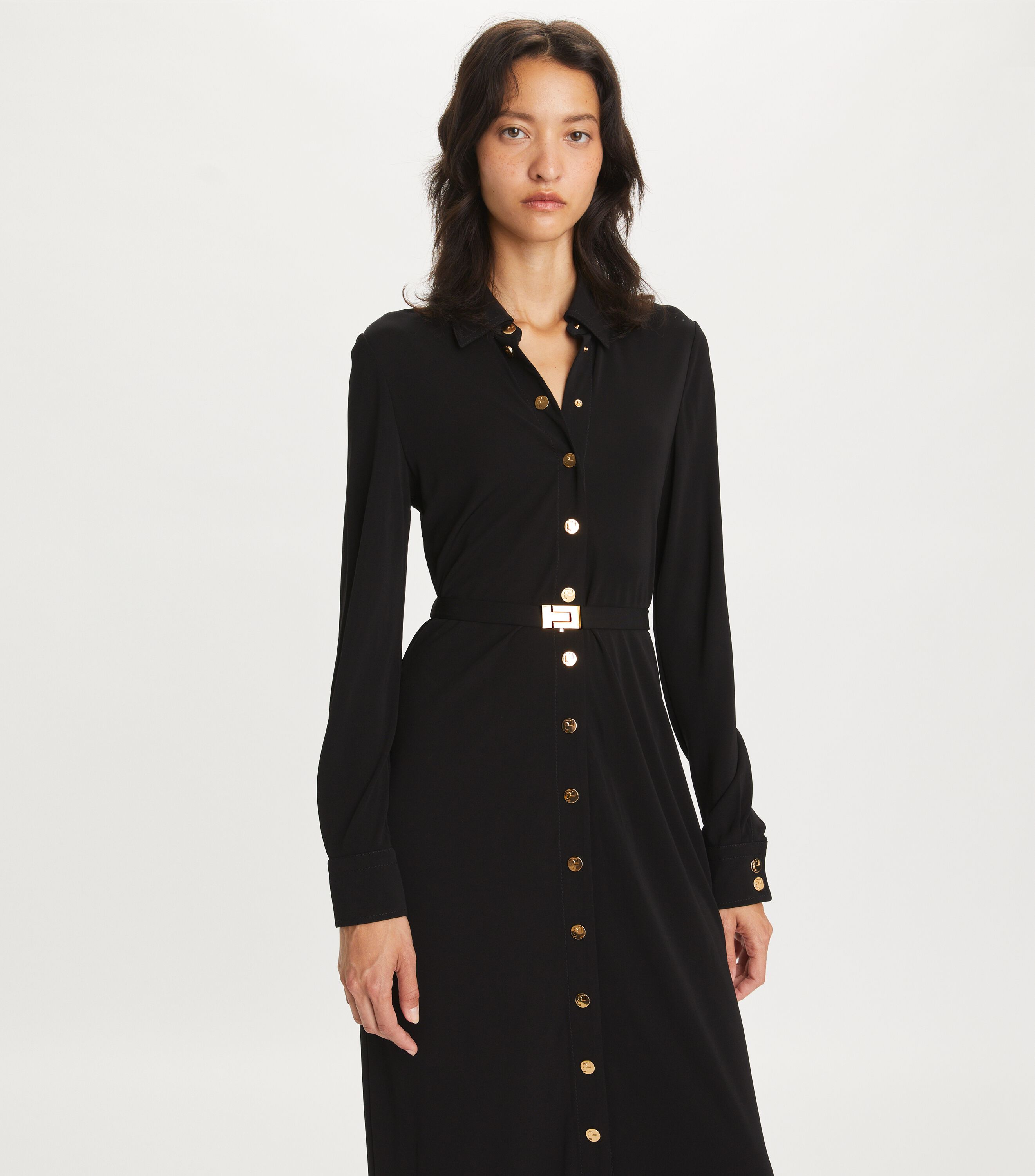 ワンピース TORY BURCH BLACK VISCOSE BLEND DRESS Deep U-Neck Jessa Viscose Dress: Women's Clothing | Dresses