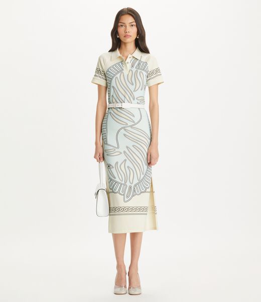 tory burch printed mesh polo dress
