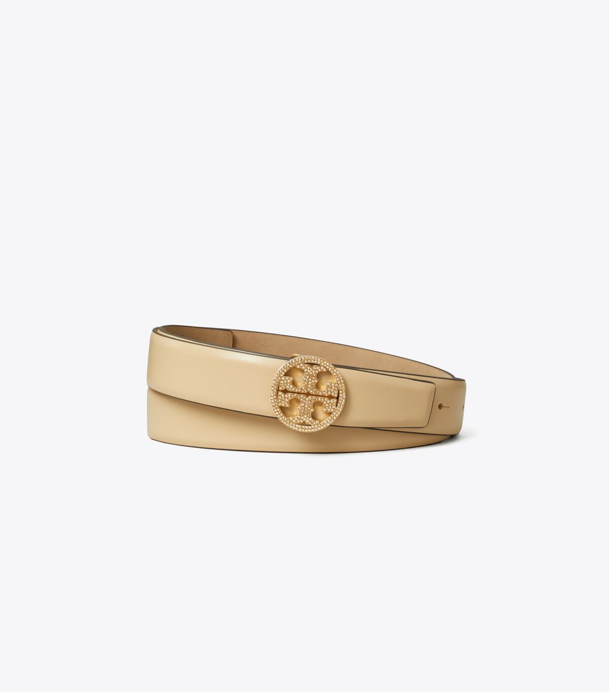 tory burch miller smooth leather pave logo belt