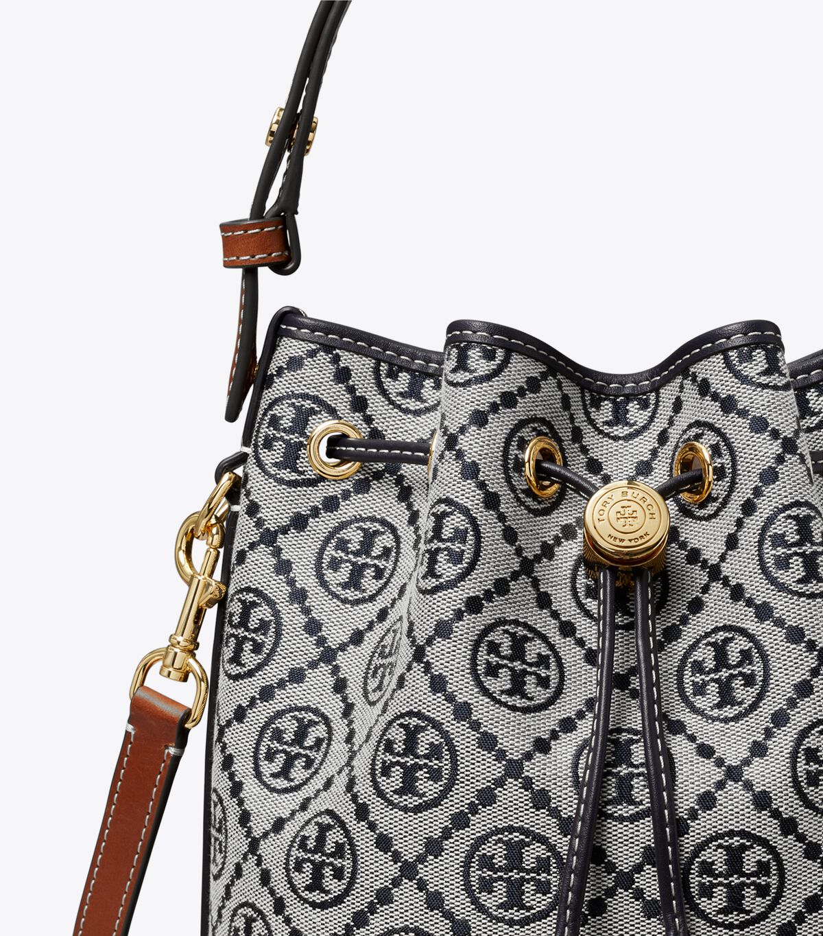 tory burch t monogram bucket bag