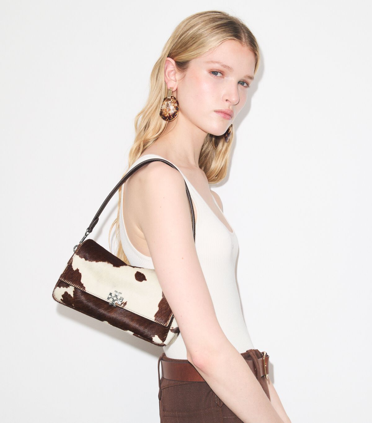 tory burch small charlie calf hair shoulder bag