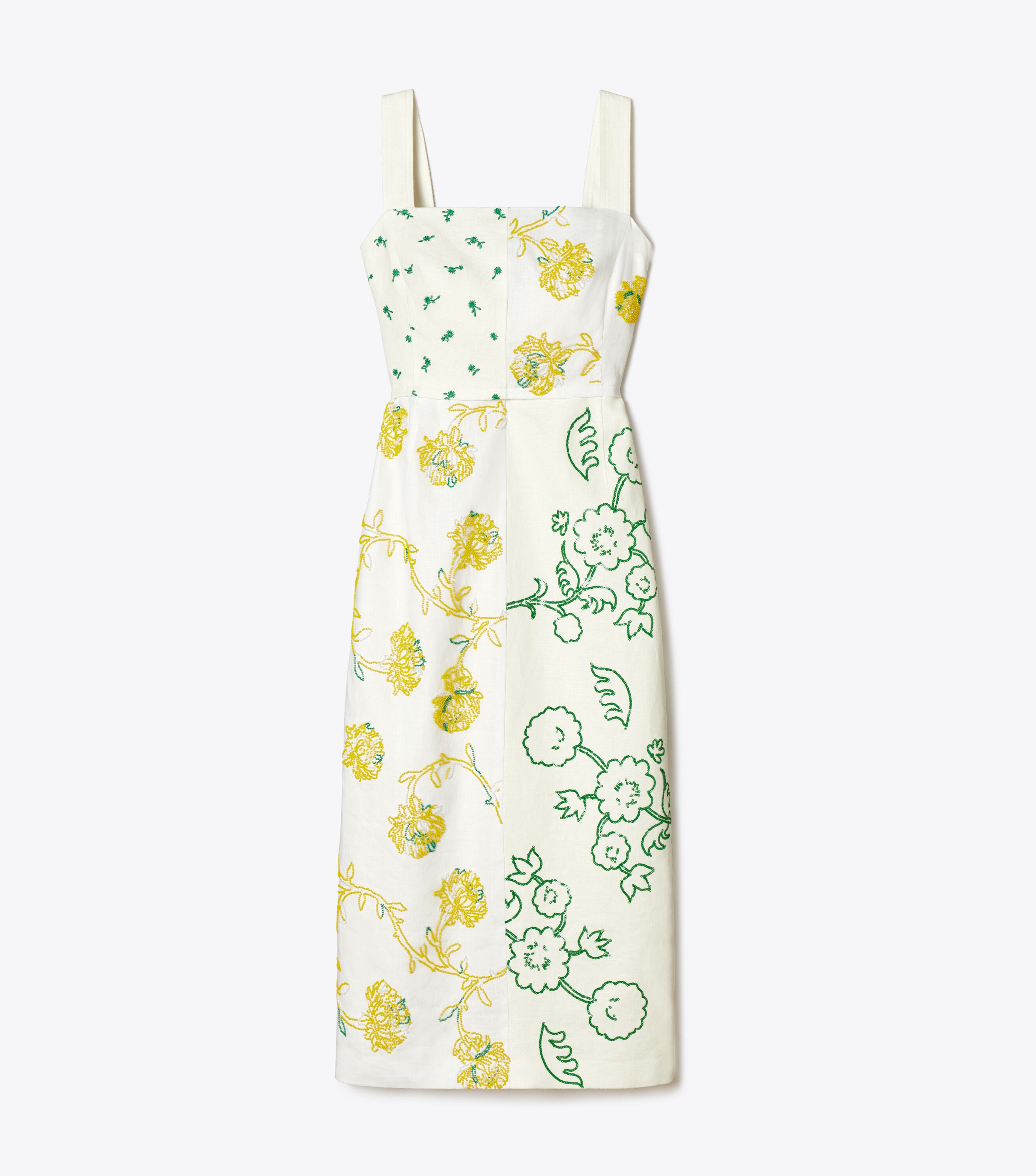 Embellished Patchwork Dress, NEW IVORY | Tory Burch KW
