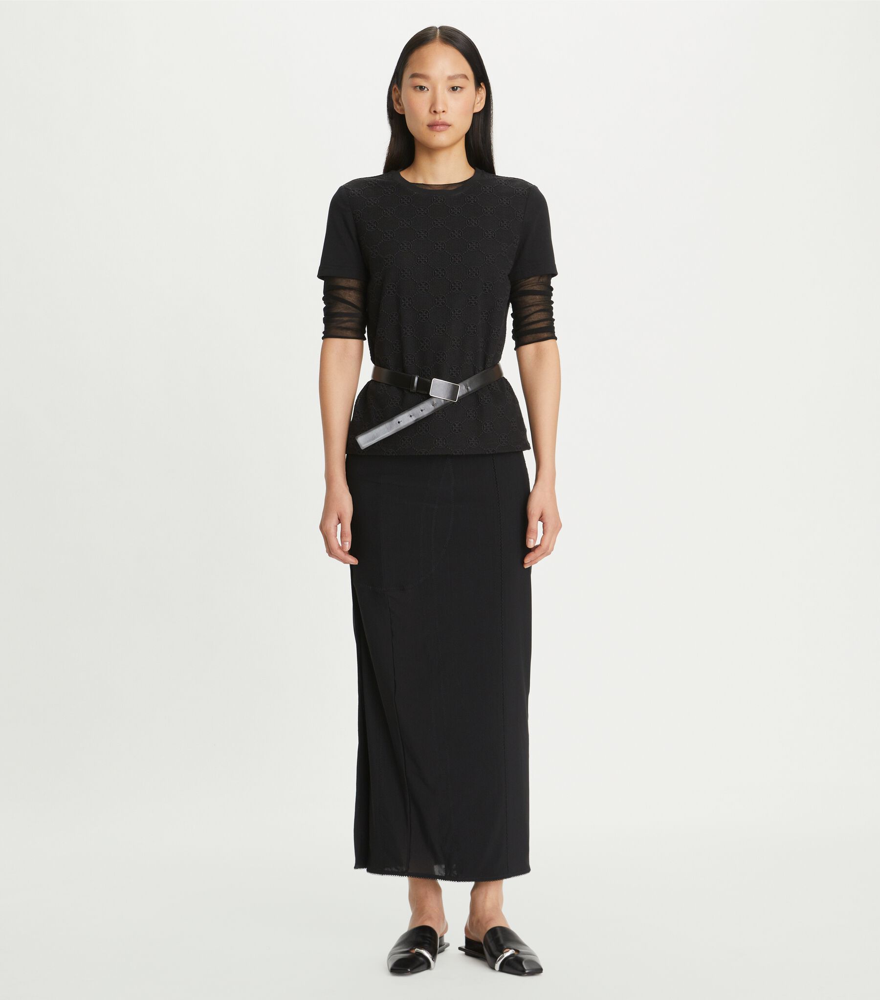 tory burch logo lace t-shirt dress Tory Burch