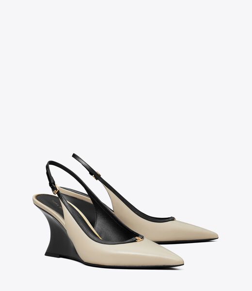 tory burch double t buckle wedge
