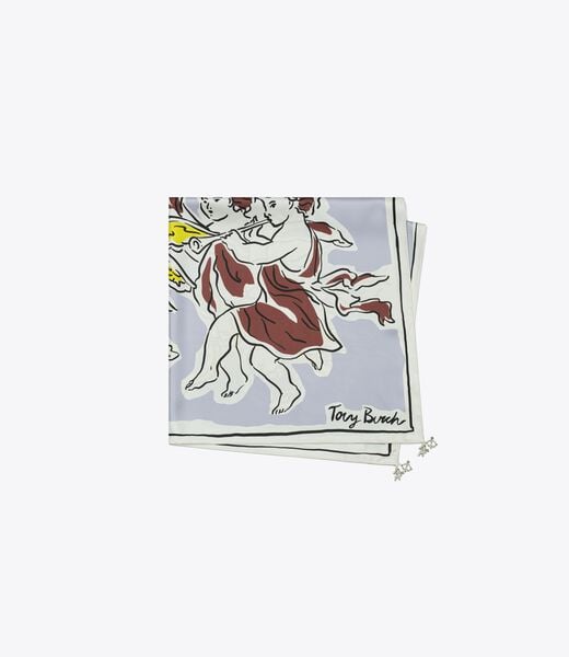 tory burch cherubs silk square scarf