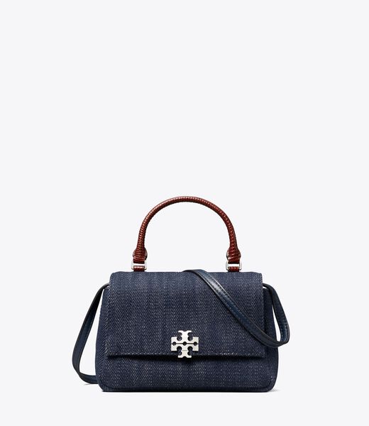 tory burch mini charlie denim top handle crossbody