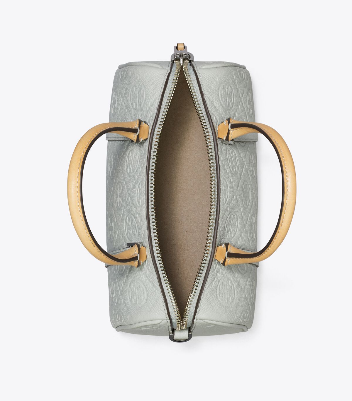 tory burch t monogram pebble petite barrel bag
