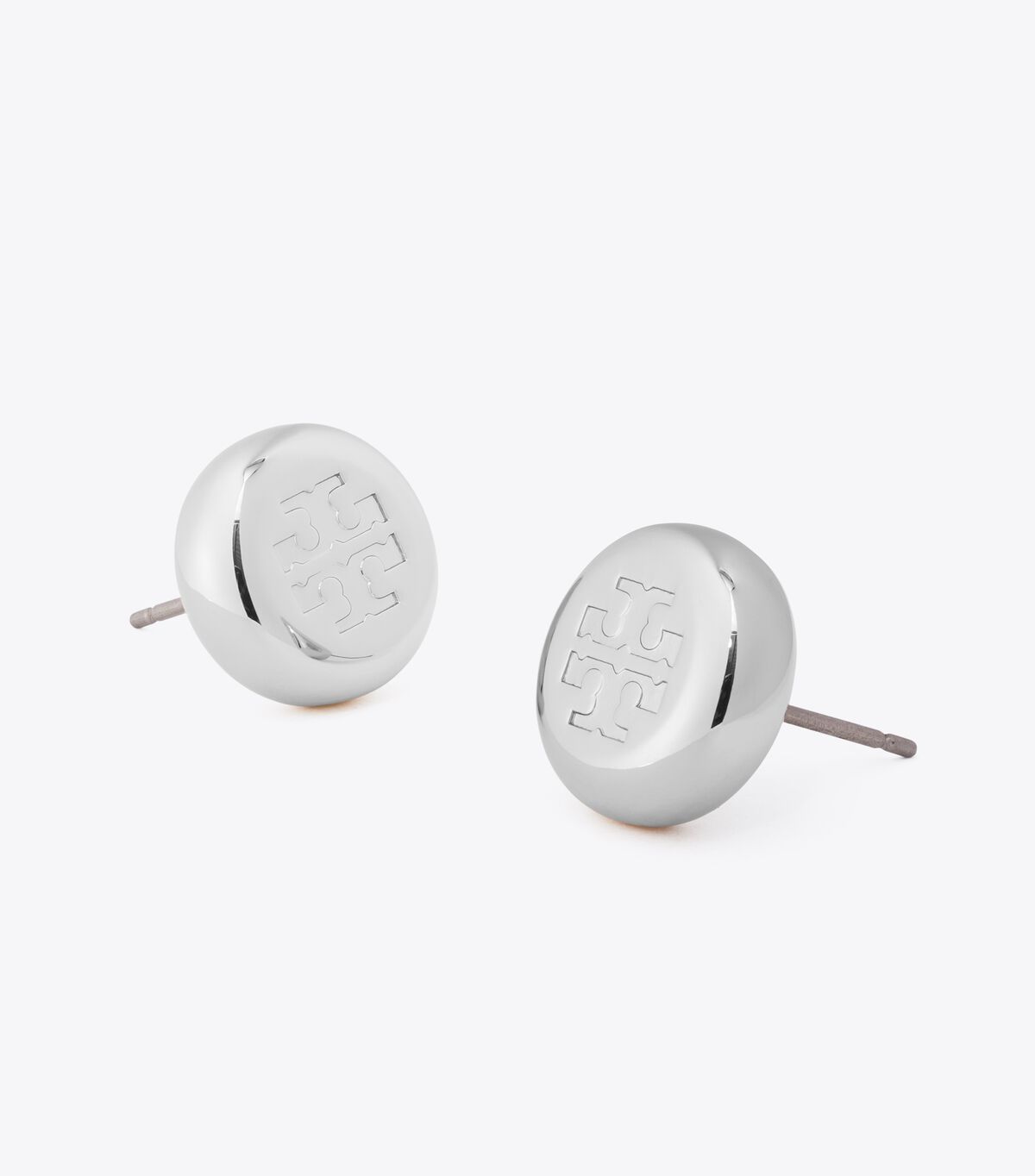 tory burch round icon stud earrings