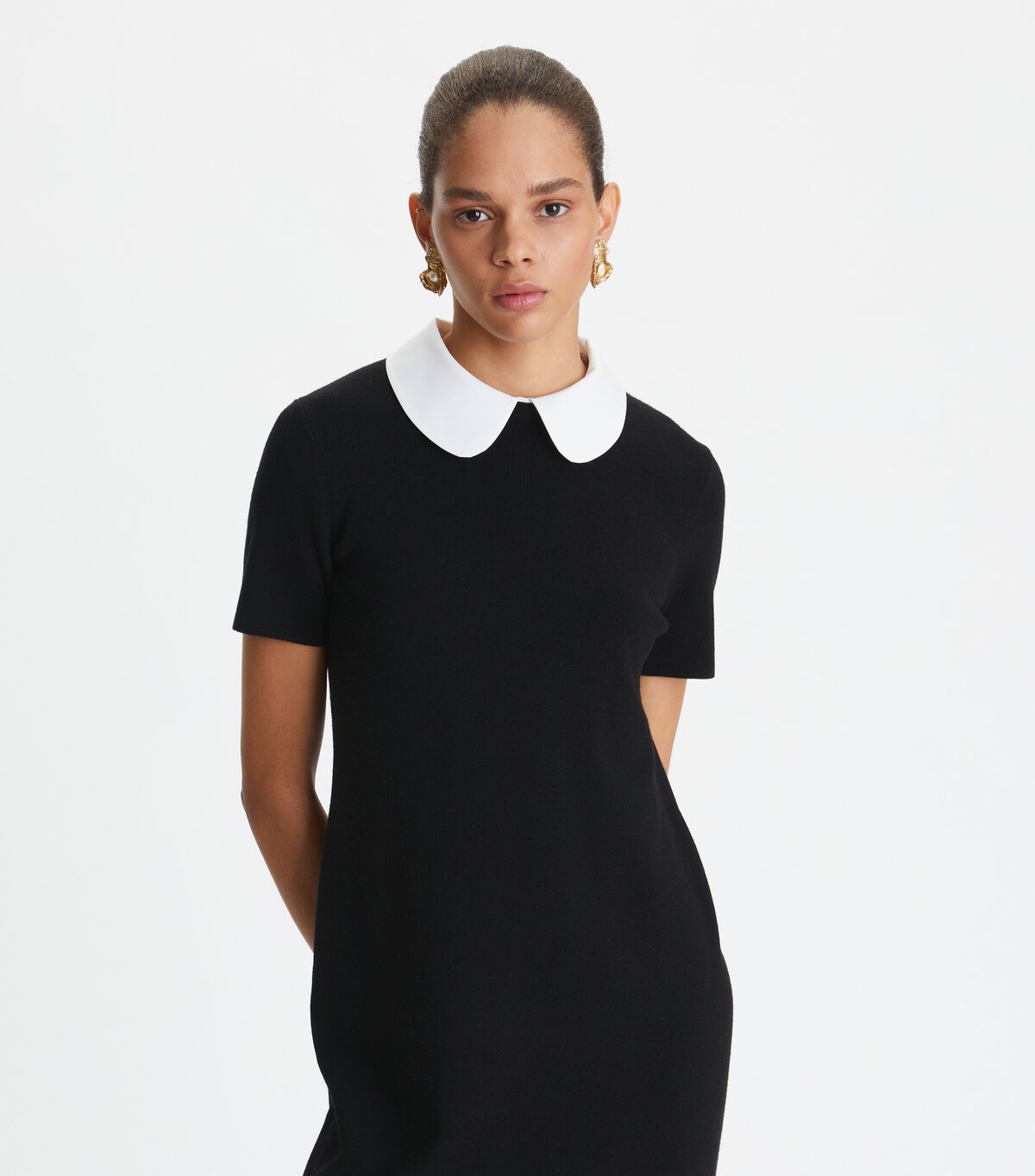 tory burch poplin collar sweater dress
