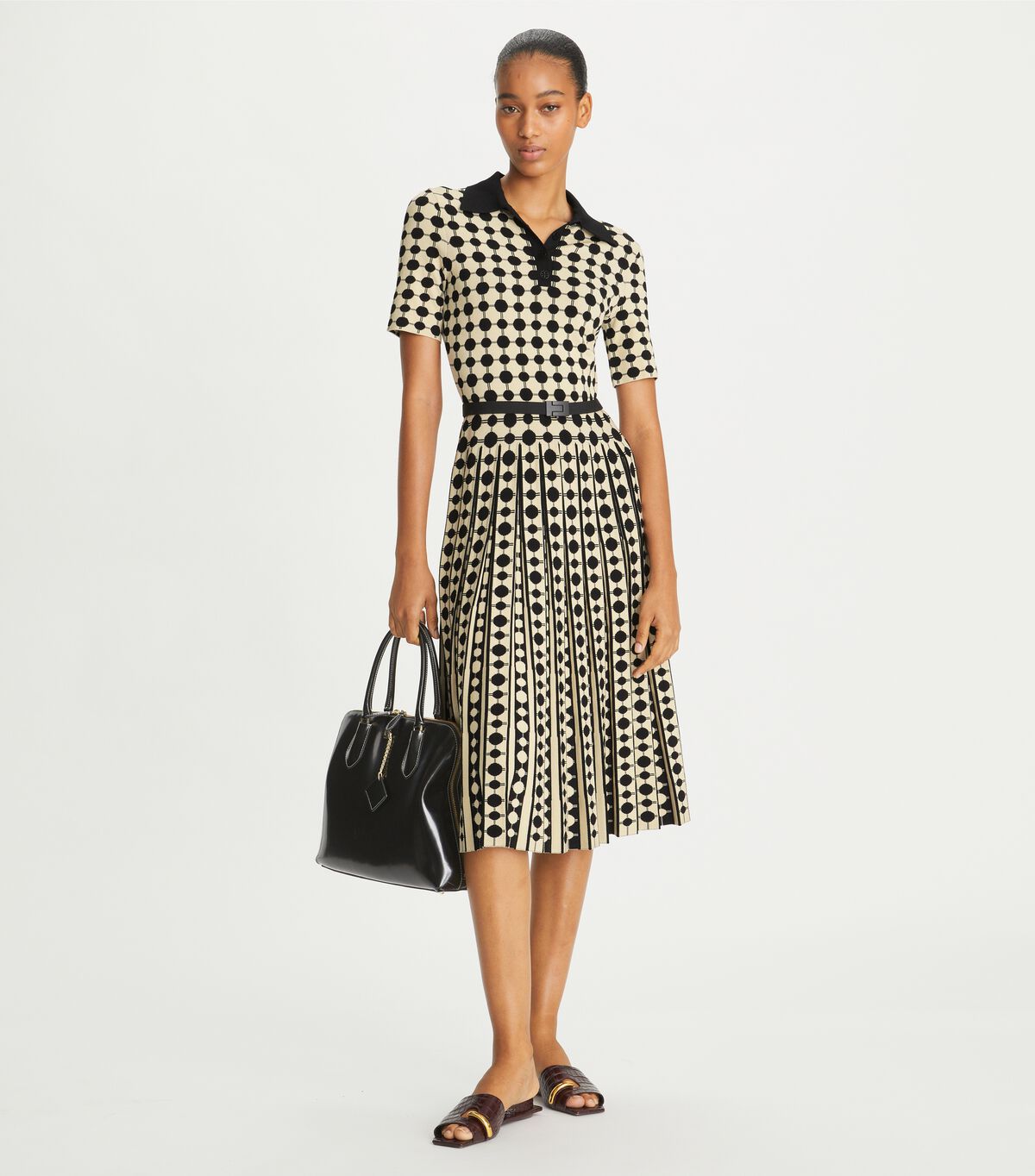 tory burch jacquard viscose polo dress