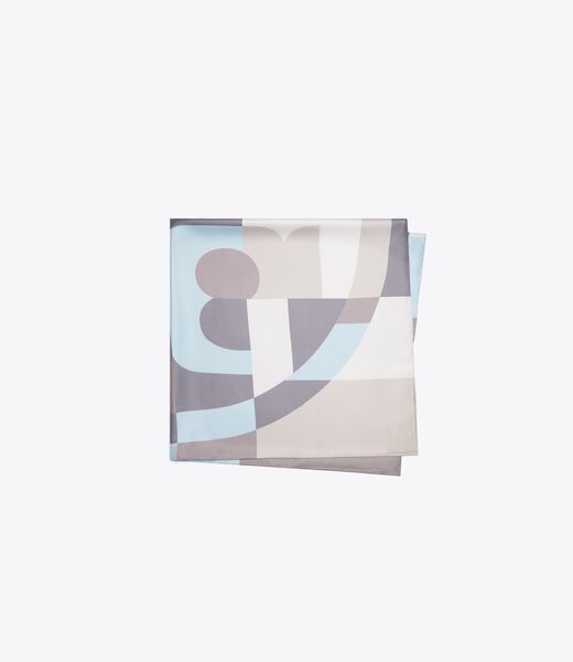 tory burch geo colorblock silk square scarf