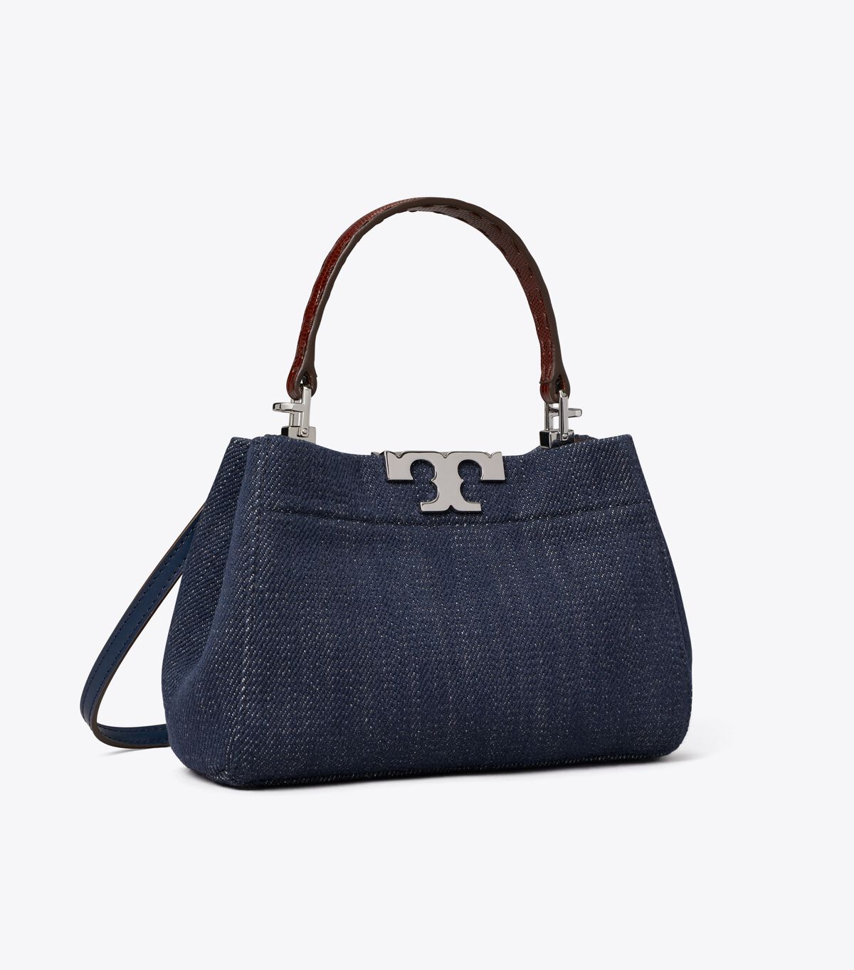 tory burch mini eleanor denim satchel