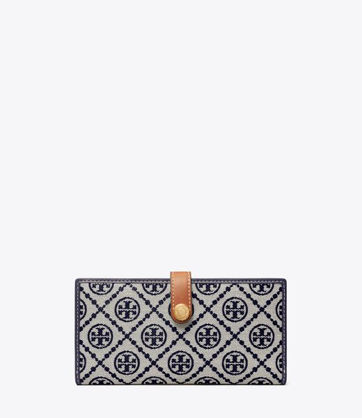 tory burch t monogram zip slim wallet