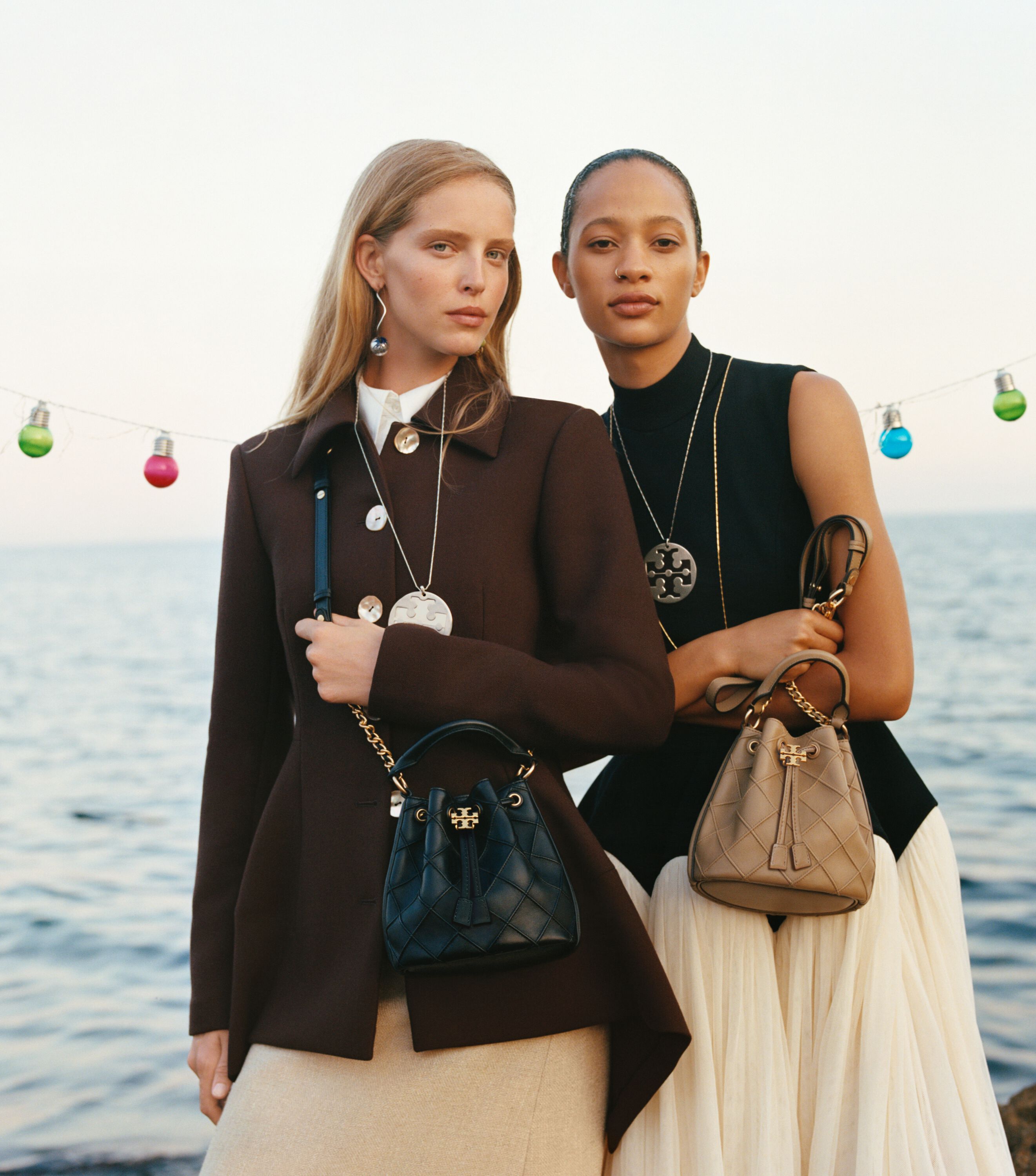 Small Fleming Soft Bucket Bag, Pebblestone | Tory Burch KW