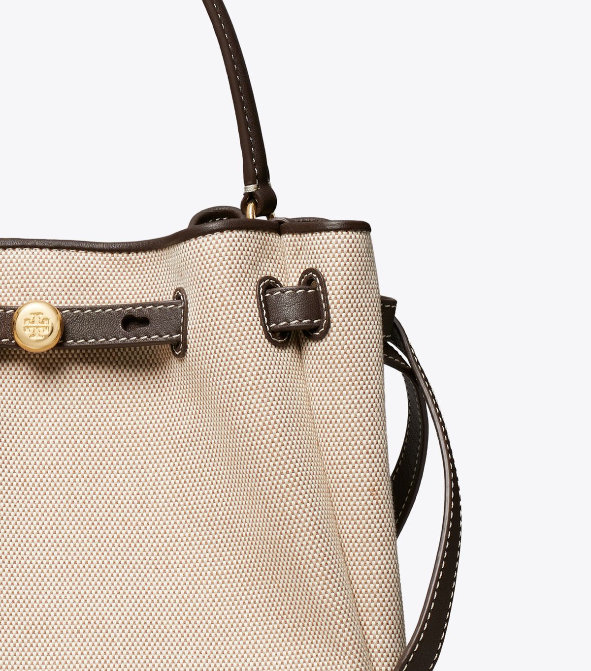 tory burch romy canvas bucket bag