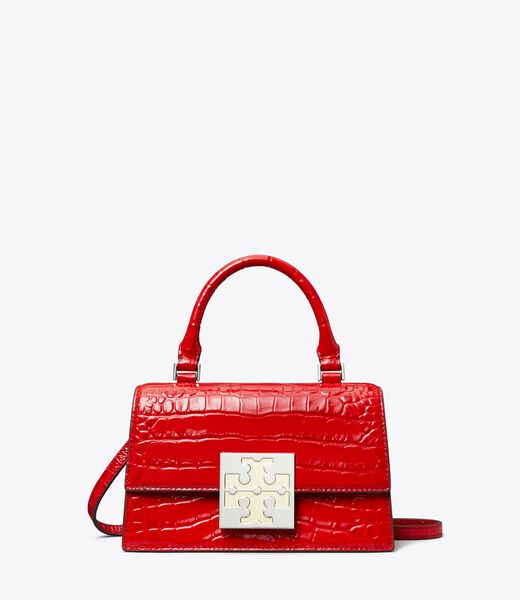 Bon Bon Croc Embossed Mini Top-Handle Bag