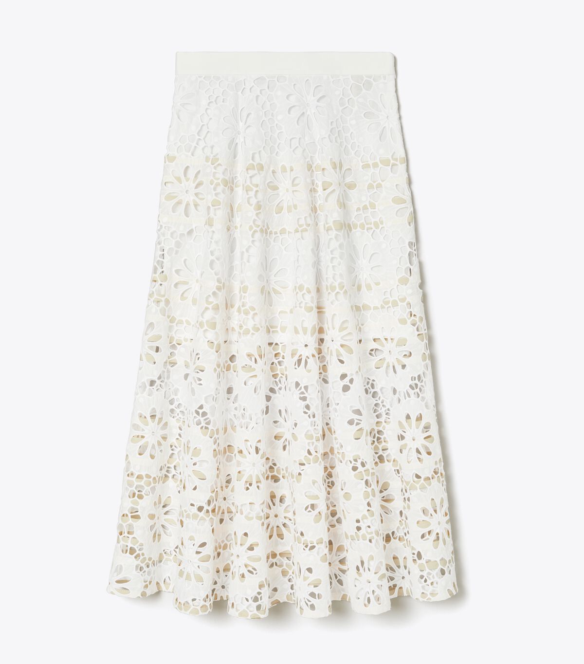 tory burch cotton eyelet skirt