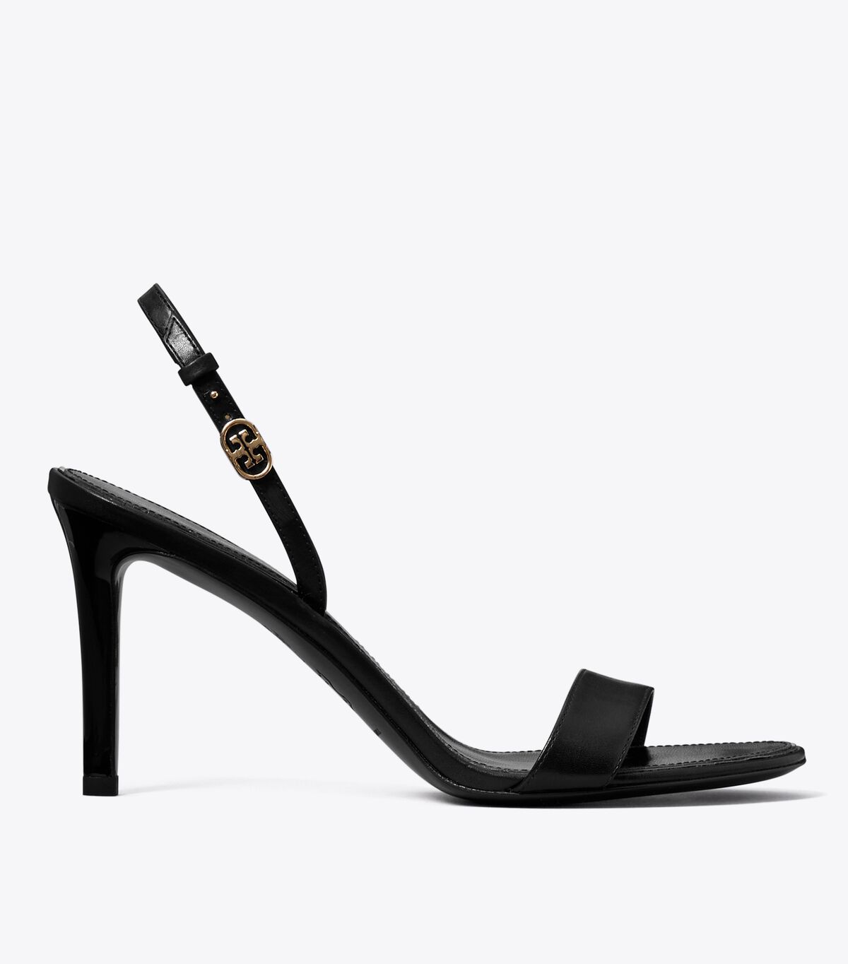 tory burch double t buckle heeled sandal
