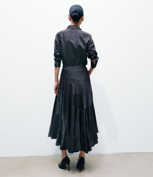 tory burch flared viscose skirt