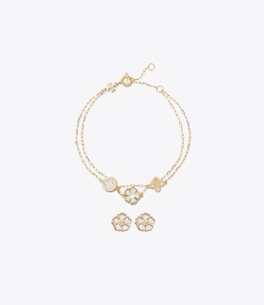 Forget Me Not Bracelet and Earrings Gift Set tory burch forget me not bracelet and earrings gift set
