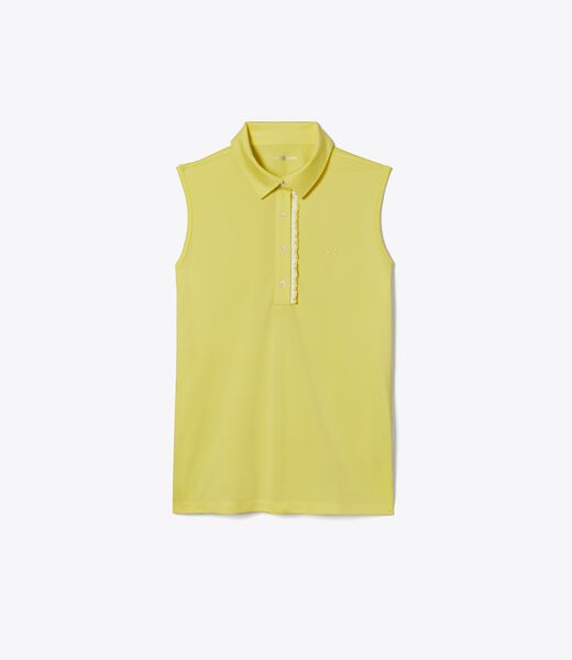 Tech Piqué Sleeveless Ruffle Polo
