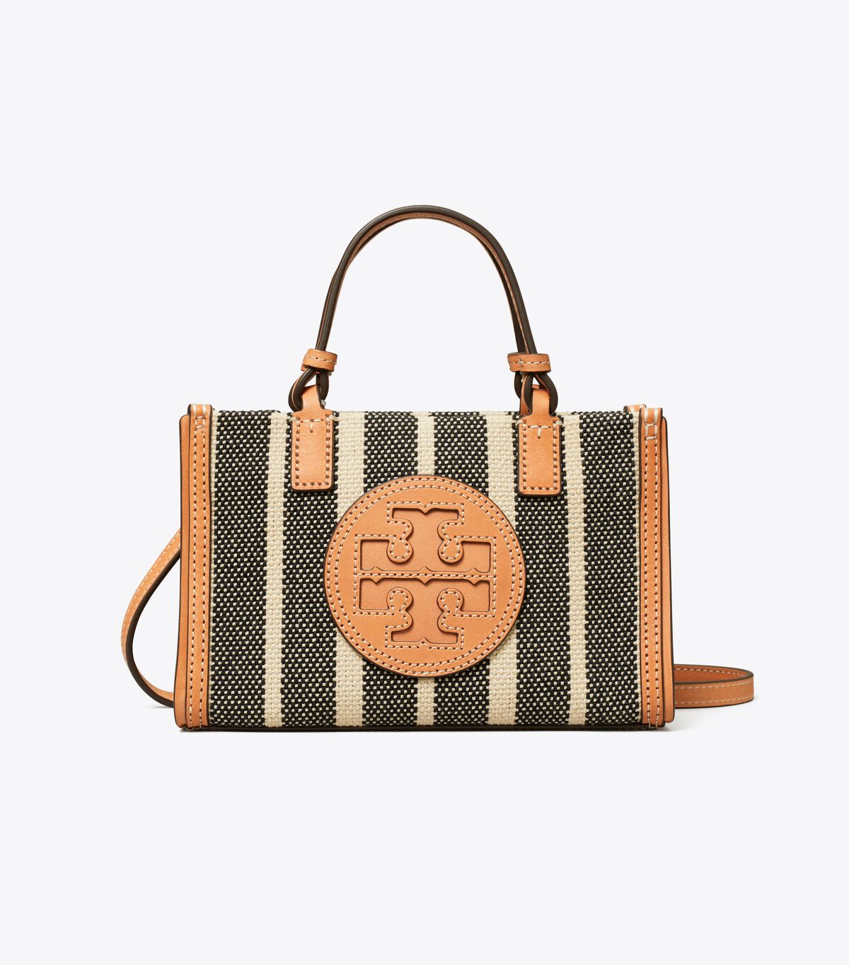 tory burch mini ella striped canvas tote