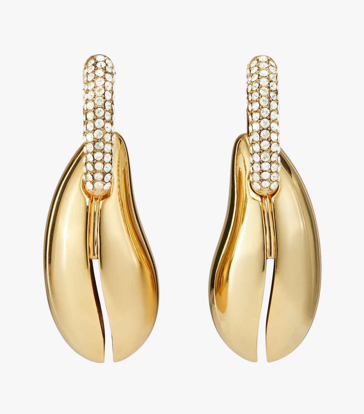 قرط حلقي مموج tory burch قرط حلقي مموج