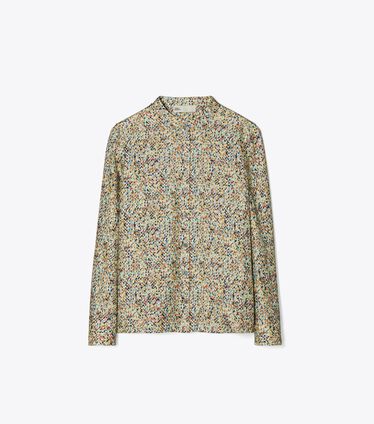 Printed Silk Twill Blouse