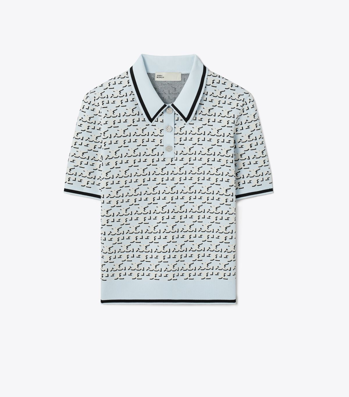 tory burch logo jacquard polo top