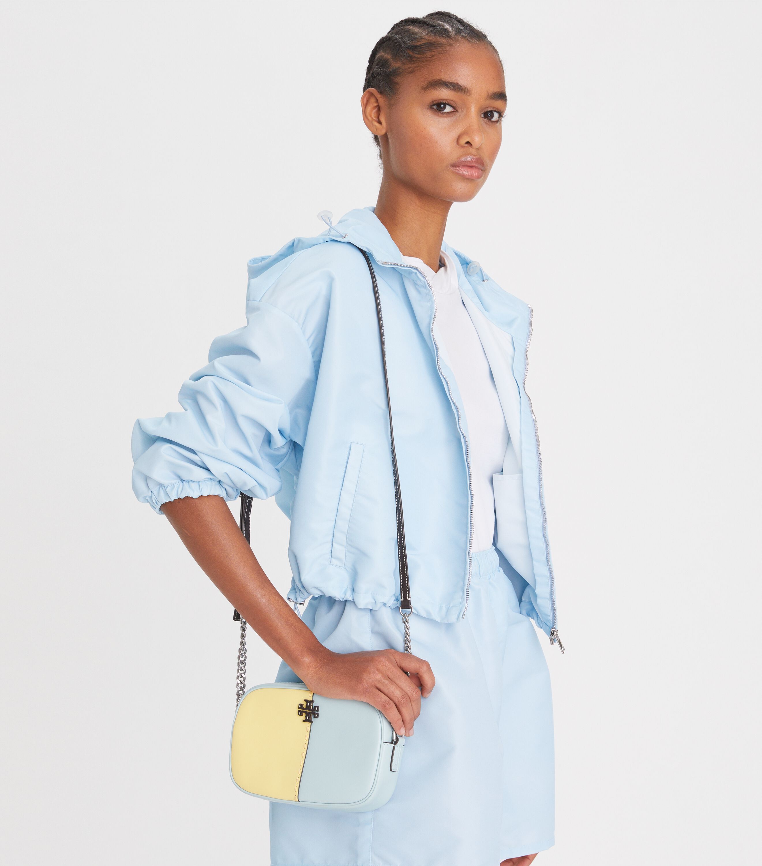 McGraw Color-Block Camera Bag, Sea Bubble / Vintage Lemon | Tory