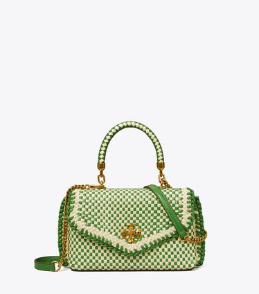 Mini Kira Woven Top-Handle Bag