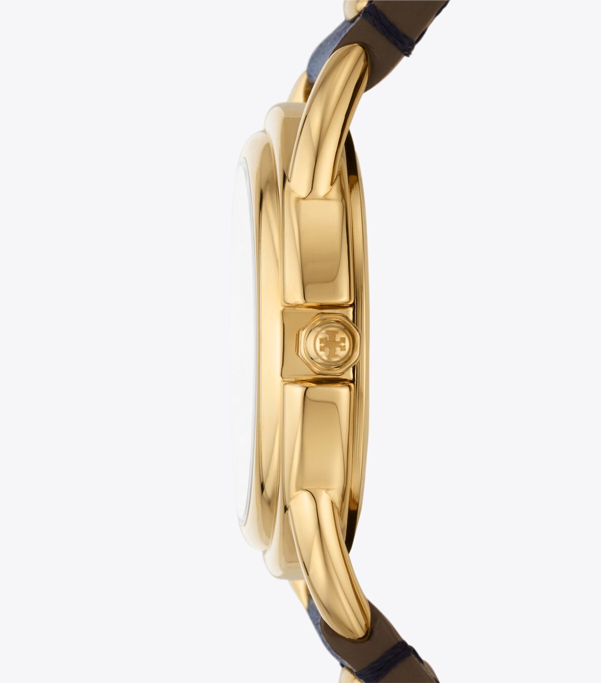 tory burch miller watch navy leather gold tone stainless steel 32 x 40mm