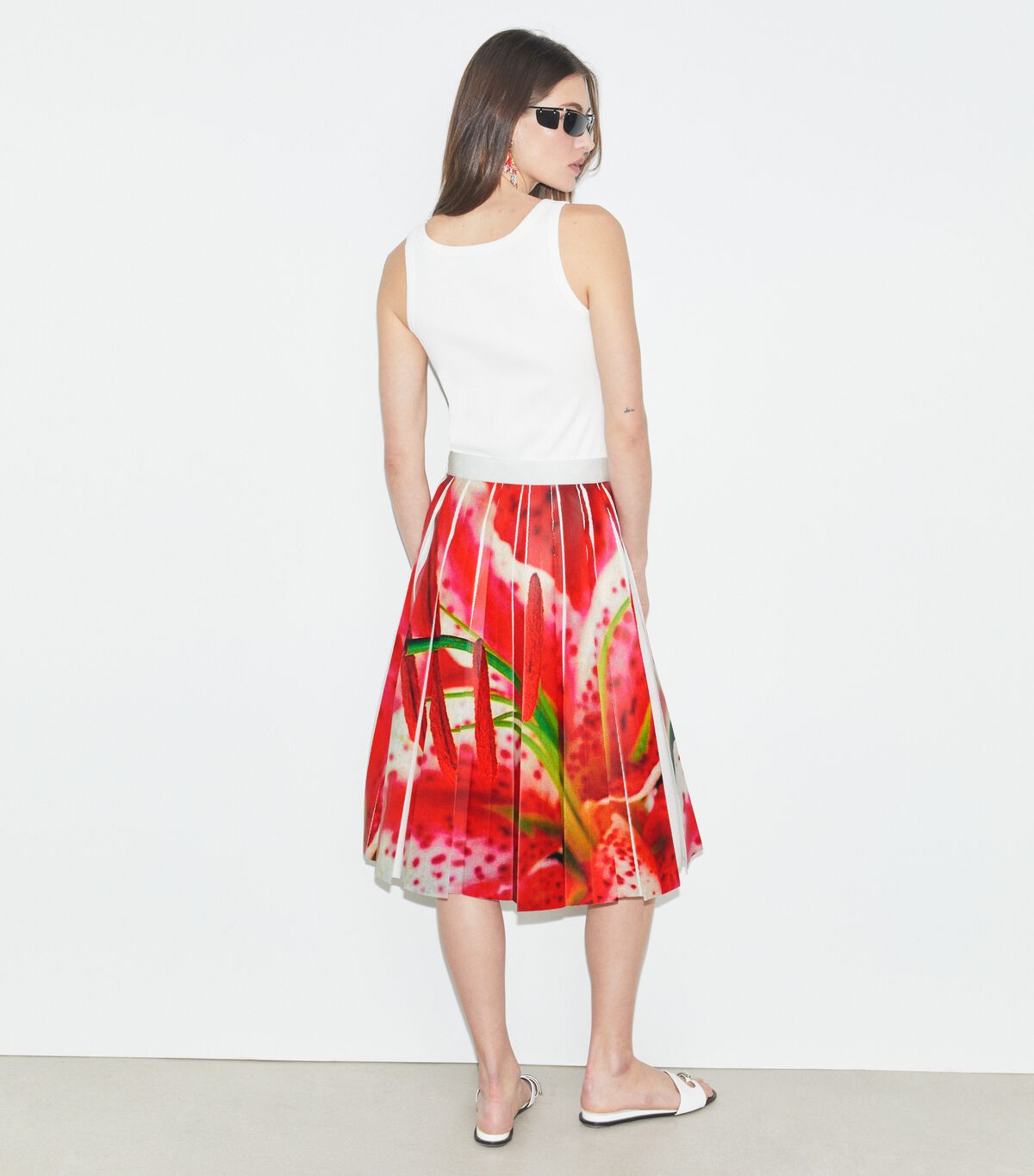 tory burch printed twill skirt